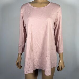 LOGO by Lori Goldstein Women’s Size Medium Scoop-Neck Cotton/Modal Blend Top